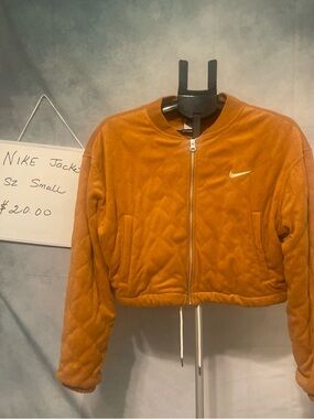 Nike Women's Quilted Cropped Bomber Jacket - Rust